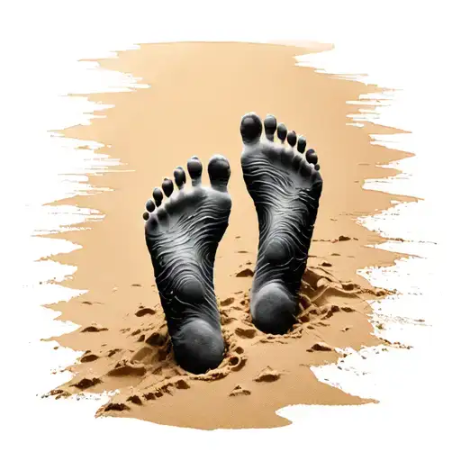 Footprints In Sand tattoo design idea