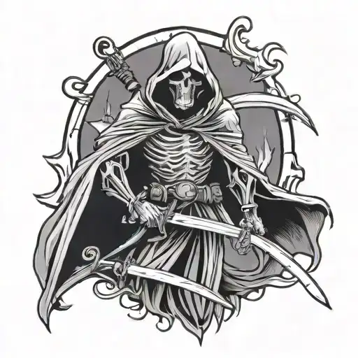 TACTICAL GRIM REAPER WITH NIGHT VISON tattoo design idea