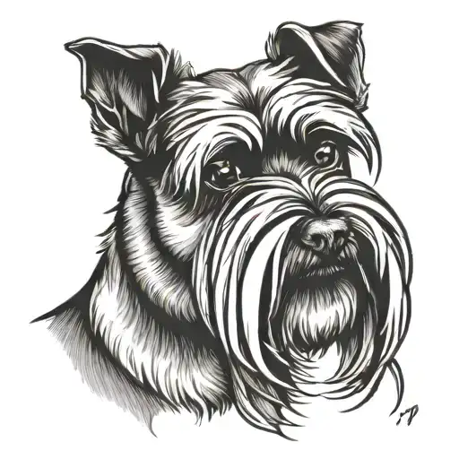 schnauzer mini black tattoo design idea