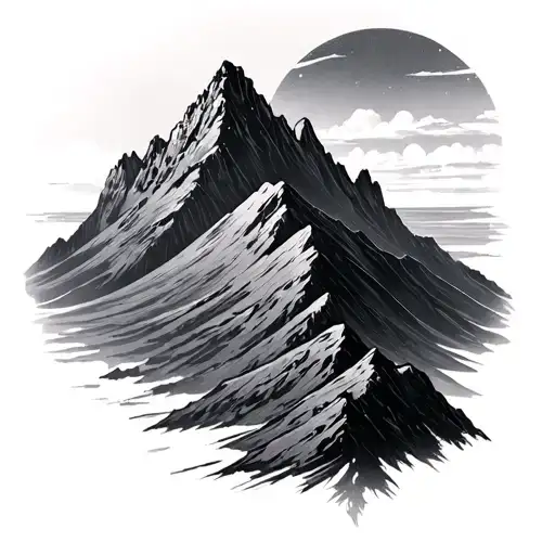 table mountain range tattoo design idea
