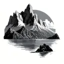 table mountain range tattoo design idea