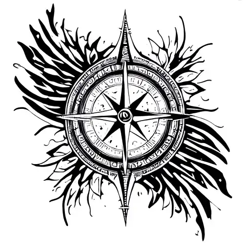 compass, greek statue, lines, simbol tattoo design idea