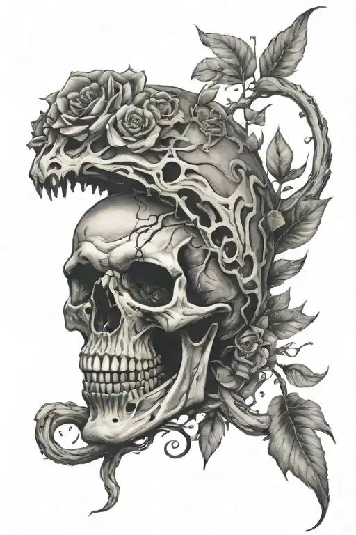 dead half alive tattoo design idea