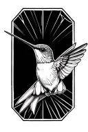 hummingbird geometric tattoo design idea