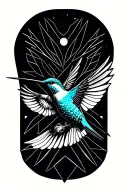 hummingbird geometric tattoo design idea
