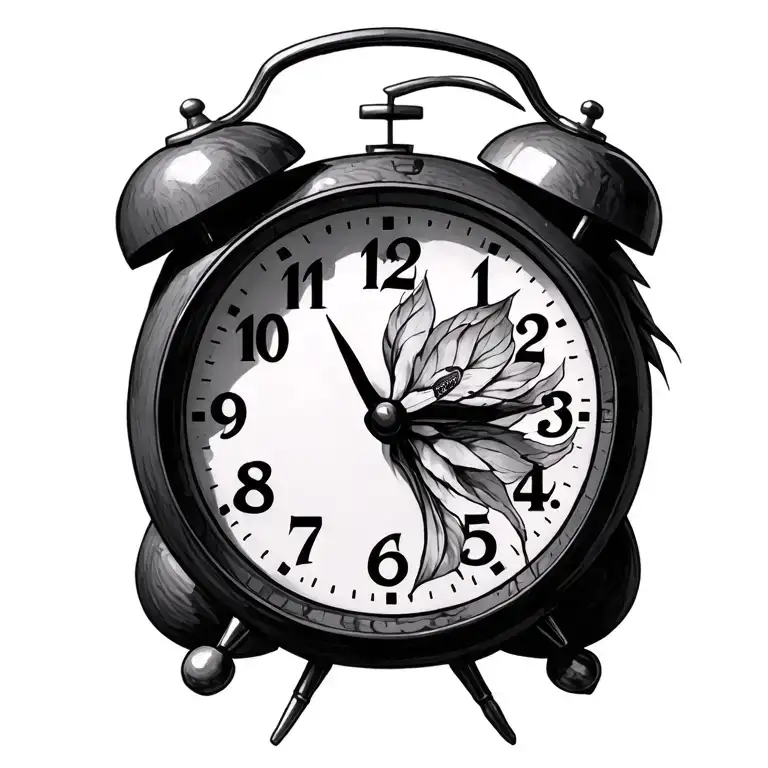 digital alarm clock tattoo design idea