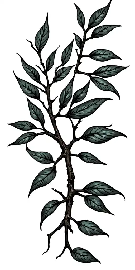 tree branch no leaves tattoo design idea