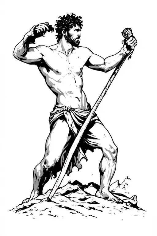 David Vs Goliath tattoo design idea