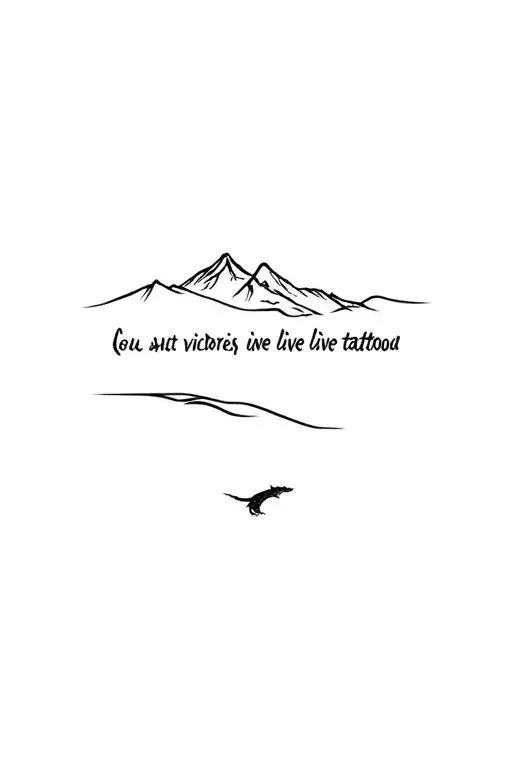 dragons mountains small victories text long live tattoo design idea