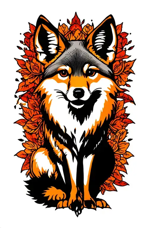 coyote silhouette tattoo design idea