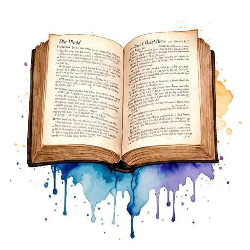 "The World is Quiet Here" "The World is Quiet Here" ancient book open in front tattoo design idea