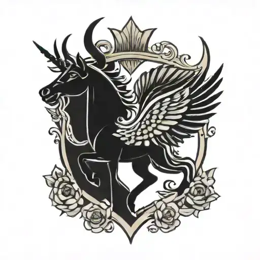 Scottish unicorn and a liver bird tattoo design idea