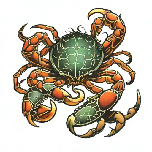Scorpion and crab tattoo design idea