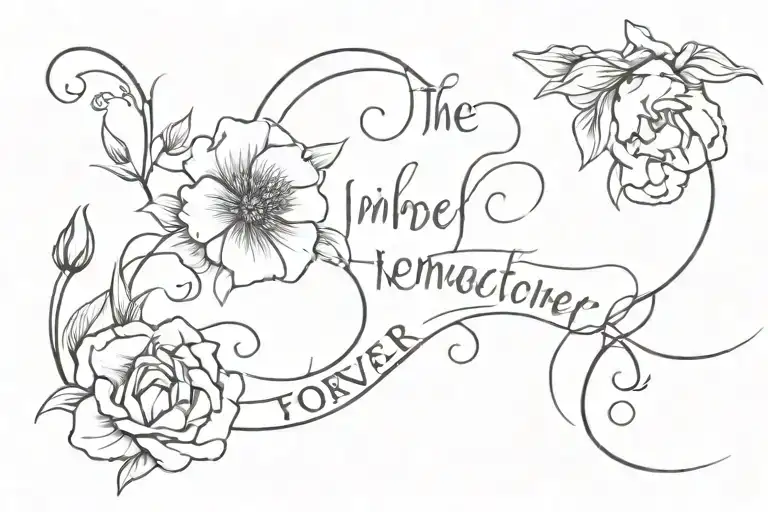 the inscription "Remembrance forever" tattoo design idea
