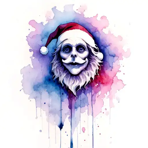 tim Burton santa tattoo design idea