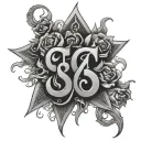 666 number tattoo design idea