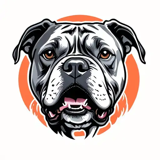 Pitbull face tattoo design idea