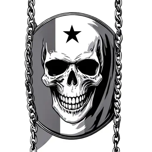 Cuban flag  skull  cuban link bracelet tattoo design idea