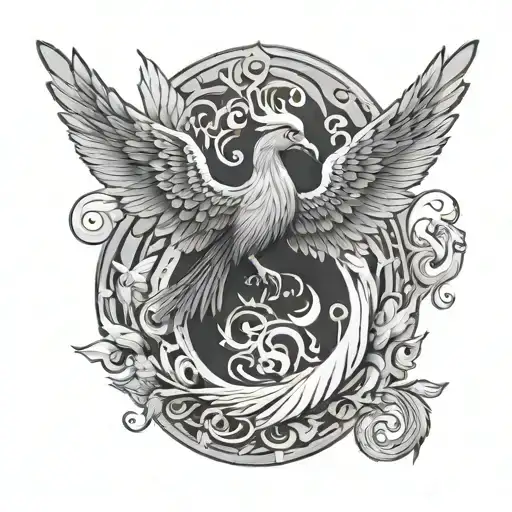 phoenix and aries fine line tattoo tattoo design idea