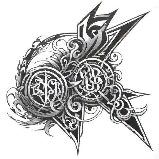 trible & 1983 written tattoo design idea