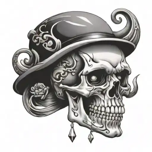 Skull With Diamond Eyes tattoo design idea