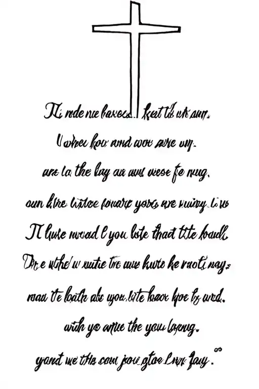 cross with bible quote tattoo design idea