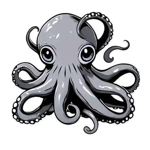 an octopus being cute and wearing hand wrapps for muay thai tattoo design idea