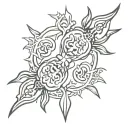Two Vajra's and a Dorja crossed together symbolizing tattoo design idea