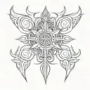 Two Vajra's and a Dorja crossed together symbolizing tattoo design idea