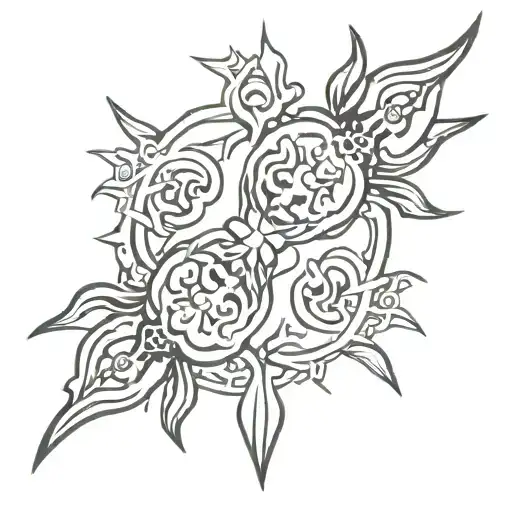 Two Vajra's and a Dorja crossed together symbolizing tattoo design idea