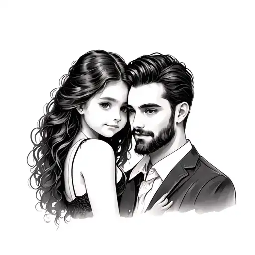 Daughter Father tattoo design idea