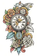 wall clock with candy tattoo design idea
