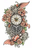 wall clock with candy tattoo design idea