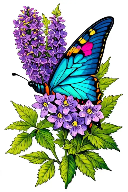 Butterfly Bush tattoo design idea
