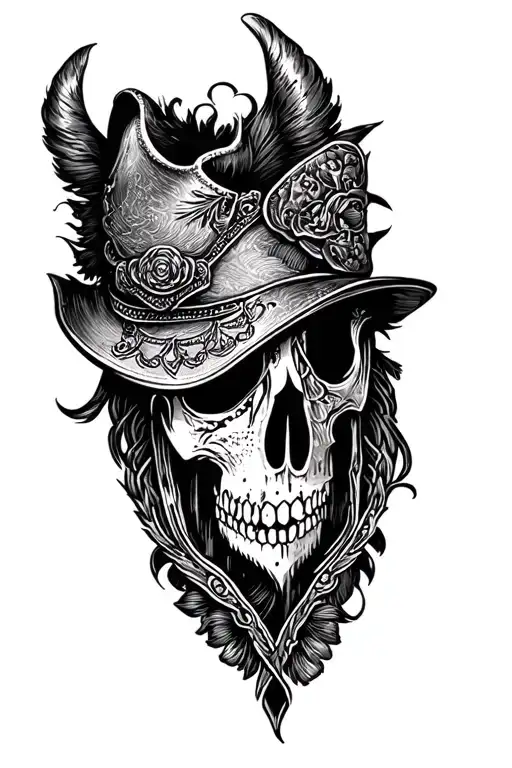 western, leather work tattoo design idea