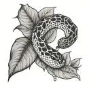 pothos illustrative blackwork foliage small snake tattoo design idea