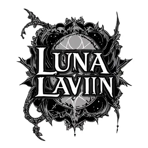 "Luna Lavin" I want to names incorporated into the design combining elements tattoo design idea
