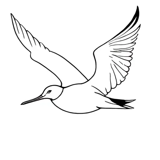 albatross bird that flying line drawing tattoo design idea