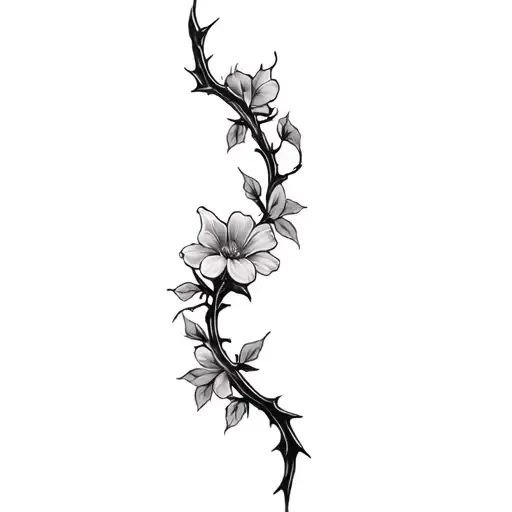 flowers and thorns, long tattoo design tattoo design idea