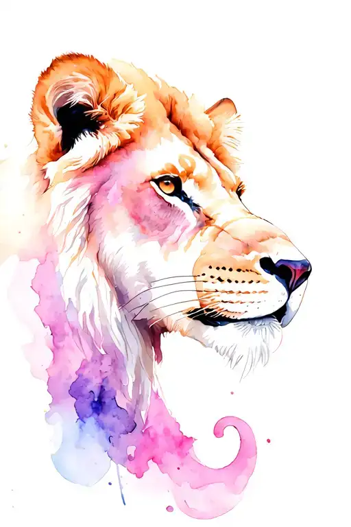 lion, badger, snake and raven portrait tattoo design idea