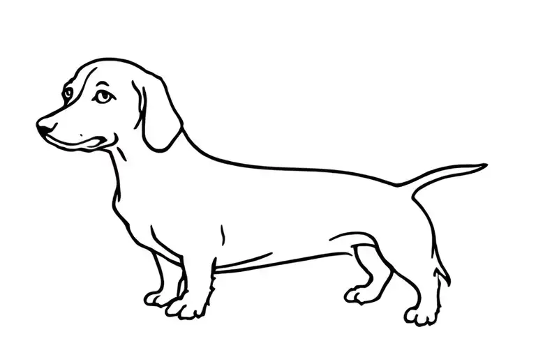 Longhaited Dachshund tattoo design idea