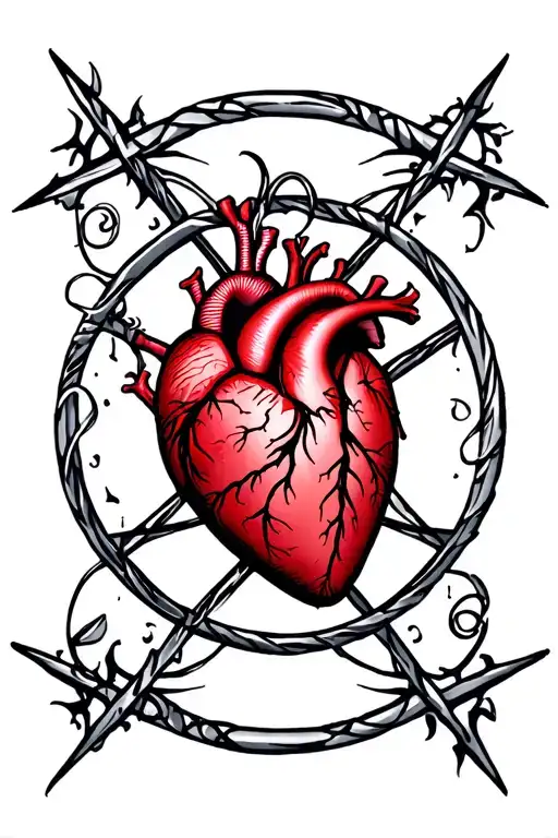 heartagram sigilism tattoo design idea