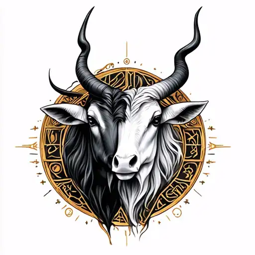 taurus and libra zodiac sign tattoo design idea