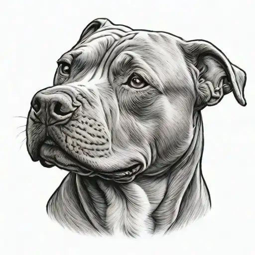 pitbull dog tattoo design idea
