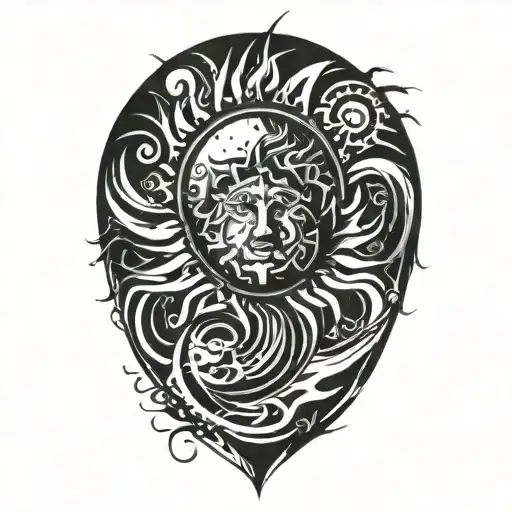 Sun tattoo design idea