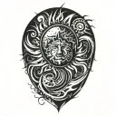 Sun tattoo design idea