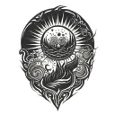 Sun tattoo design idea