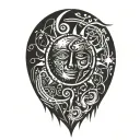 Sun tattoo design idea