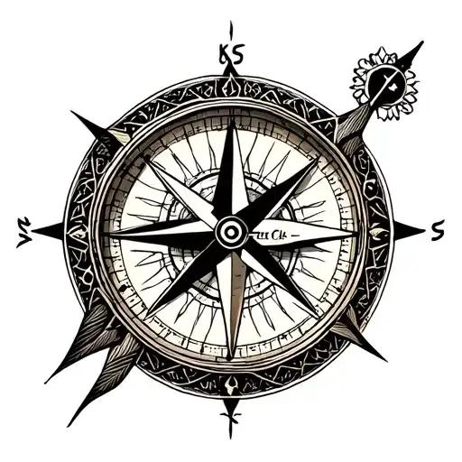 compass clock irish half sleeve tattoo design idea