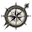 compass clock irish half sleeve tattoo design idea